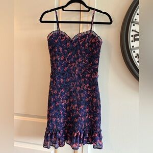 Aqua Floral Spaghetti Strap Dress